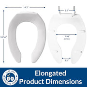 Church White / Elongated with Slow Close / American,Elongated,Open Front Toilet Seats