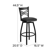 Flash Furniture Black Vinyl Seat/Black Metal Frame / 1 Pack / 1 Barstools