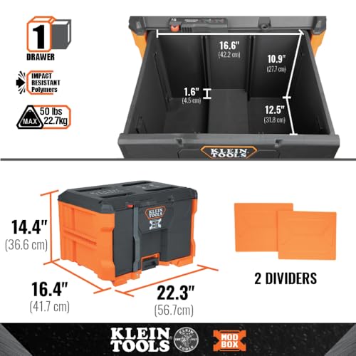 KLEIN TOOLS Single Drawer / Orange / 50.0 pounds Tool Boxes