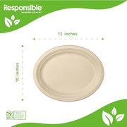 Responsible Products 12 x 10 inch (50 Count) / Natural Brown / Casual Plates