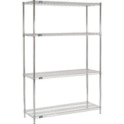 ESD, 5 Tier, Wire Shelving Starter Unit, 60" W x 18" D x 74" H by Nexel – Alloy Steel, Chrome, Model 18607ESD5