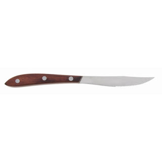 Admiral Craft Steak Knife 4-1/4" serrated blade 8-5/8" OAL by ADMIRAL CRAFT EQUIPMENT CORP – Wood, Silver, Pack of 12, Model STK-858/B
