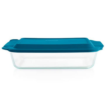 Pyrex Deep Glass Baking Dish with Lid, 9x13 Inch Casserole, Clear