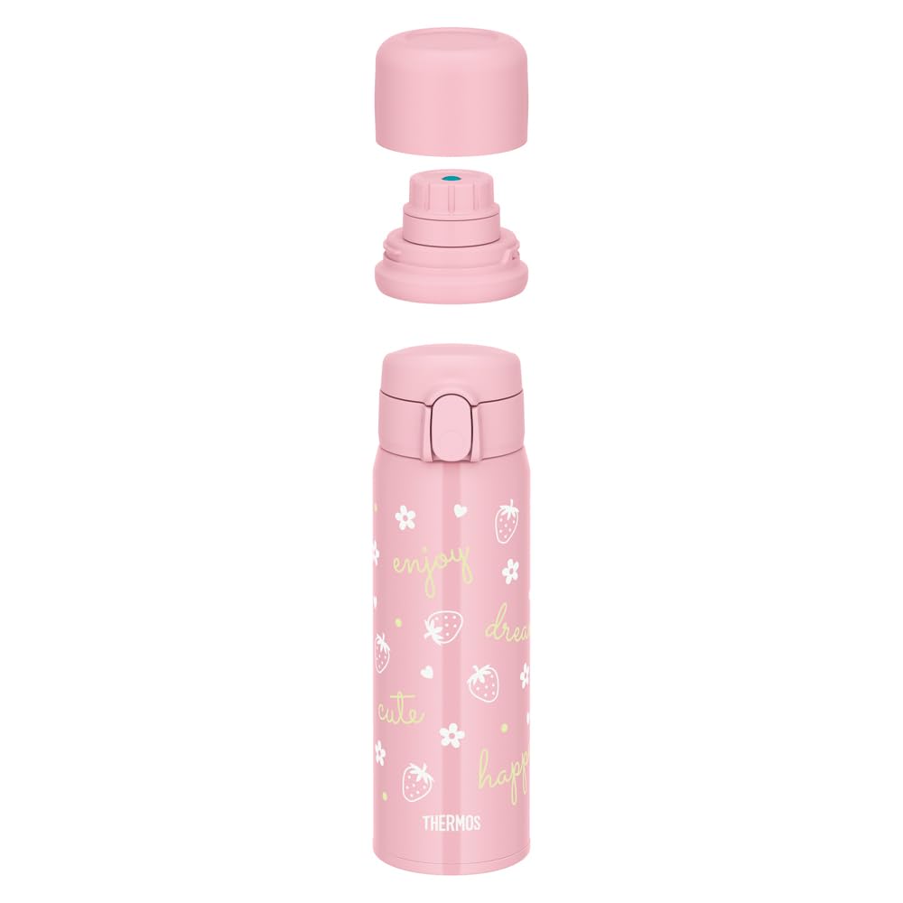 Vacuum Insulated 3-Way Bottle by THERMOS – 18.9 Ounces, 0.56 liters, Stainless Steel Polypropylene Silicone Polyester, Light Pink, Model FJW-550TR LP