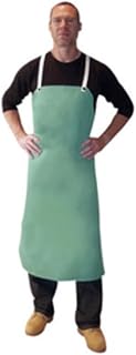 Tillman 6248FDLP 24"X48" 9 oz. Green FR Cotton w/Leather Patch Bib Apron