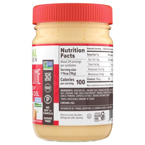 Primal Kitchen Chipotle Lime / 12 Fl Oz (Pack of 1) / No Color Mayonnaise