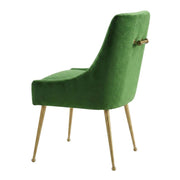 Velvet-Upholstered Side Chair with Gold Stainless Steel Legs by Starlight Canyon Home – Velvet, Green
