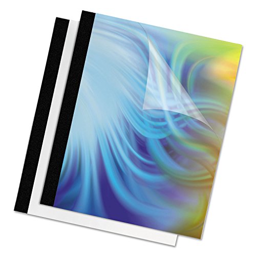 Fellowes 100 Pack / 1/8", 10Pk, Black / Clear Binding Covers