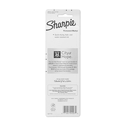 Sharpie 2 Count (Pack of 2) / Black / 1 Permanent Markers