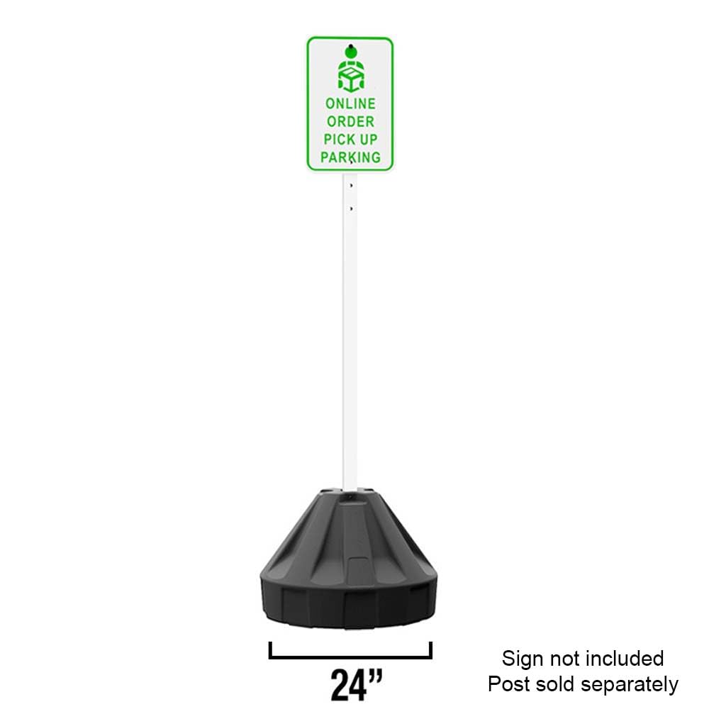 Roll-A-Post Portable Sign Post with 60" Power Post Plastic Signpost by Plasticade – Plastic, White