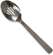 American Metalcraft BLHSS10 Vintage Black Hammered Slotted Spoon, 10"