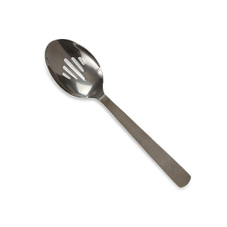 Vintage Black Hammered Slotted Spoon by American Metalcraft – 9.95x2.30x1.30, Stainless Steel, Black, Model BLHSS10