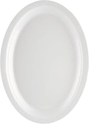 CAC China MLNC-14 Maxwell White Narrow Rim Oval Platter 13 1/4" - 1 doz