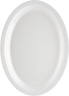 CAC China MLNC-14 Maxwell White Narrow Rim Oval Platter 13 1/4" - 1 doz