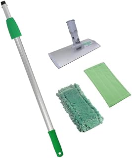 UNGER SpeedClean Starter Kit, 4-ft. Pole, 2 Microfiber Pads, WNK04 | WNK04 complete indoor window cleaning system; 2 microfiber pads; 4-ft. telescopic pole included