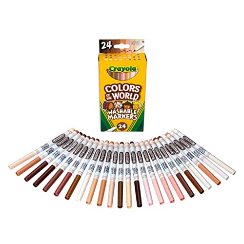 Crayola 24 Count (Pack of 2) / Almond, Golden, Rose / Fine Line Coloring Pens & Markers