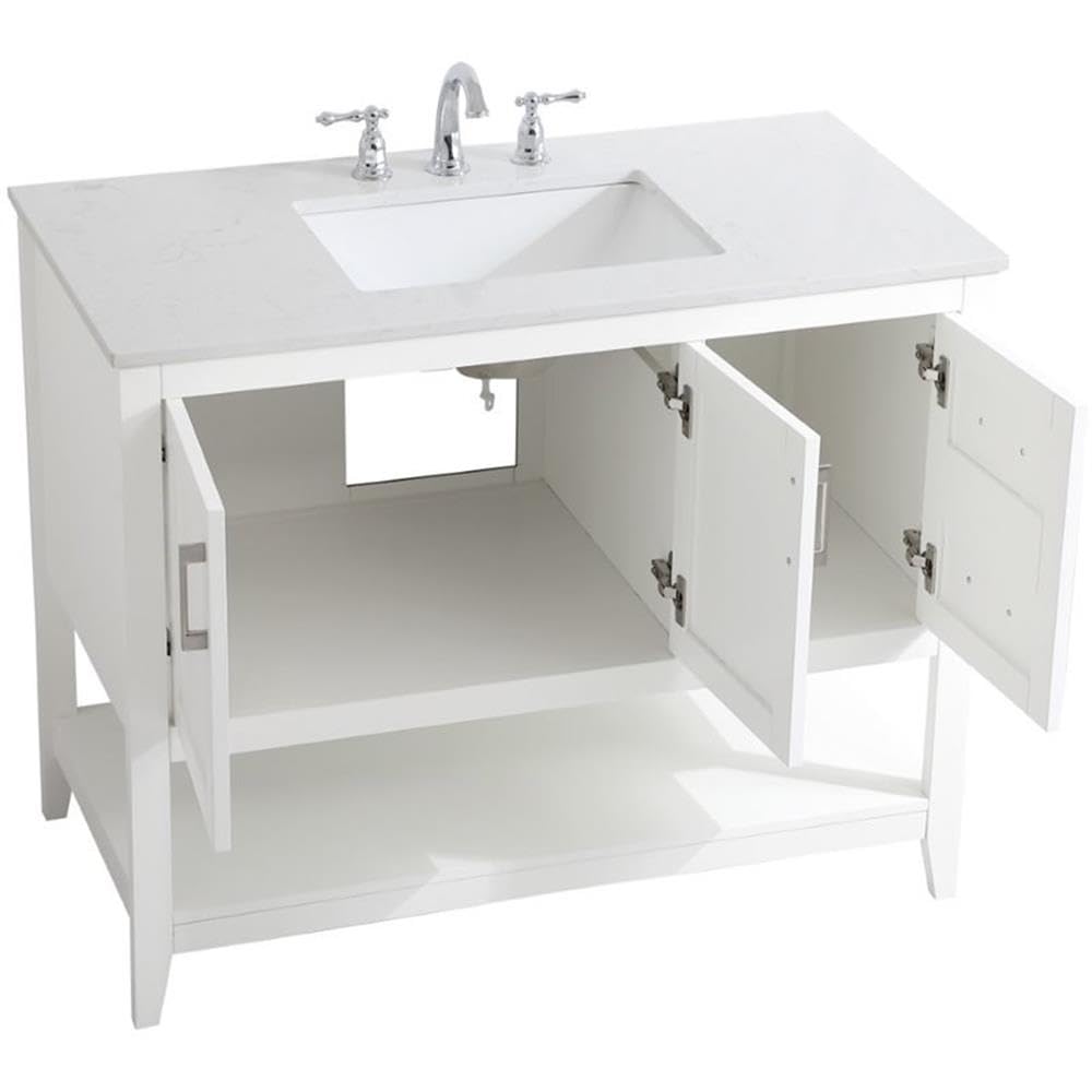 Elegant Decor 42" - Single / White / Traditional Bathroom Vanities
