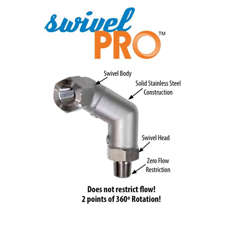 BK Resources Commercial SwivelPro 1/2" Gas Hose Connector – 7" Wide, Stainless Steel, 1/2 Inch Diameter, Model BKG-50SW