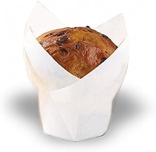 Tulips White Silicone Baking Cup Liner (Case of 100), PacknWood - Parchment Paper Cupcake Liners (1.25 oz, 2.5" x 1.1") PK209CPST1B
