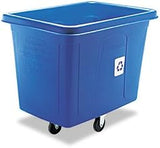 Rubbermaid Commercial Products Rubbermaid Commercial - Recycling Cube Truck, Rectangular, Polyethylene, 500-lb cap, Blue - Sold As 1 Each - Ideal for waste collection, material collection and laundry handling.