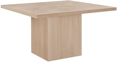 Starlight Canyon Home Oak Veneer Dining Table, Mid-Century Modern Square Dinner Table for Dining Room, Oak Dinning Room Table, Natural Oak Veneer