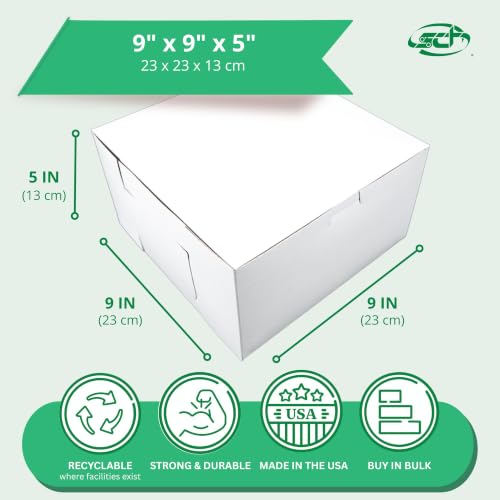 SOUTHERN CHAMPION TRAY 9" L x 9" W x 5" H / Paperboard / white Bakery Take Out Containers