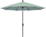 California Umbrella 11' Round Aluminum Market Umbrella, Crank Lift, Collar Tilt, Bronze Pole, Sunbrella Spa