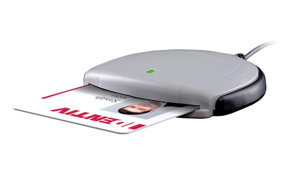 SCR3310V2 USB Smart Card Reader Writer CAC/PIV by IDENTIV – USB A, Grey