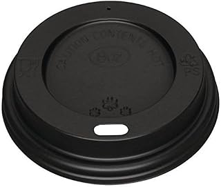 Fiesta CW716 1000 X Hot Beverages Cups Drinks Lid Black 8oz Disposable Plastic