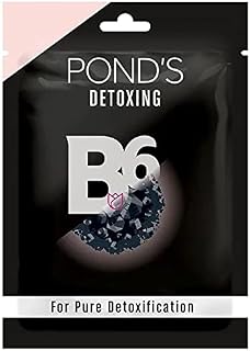 POND'S Activated Charcoal Sheet Mask, With Vitamin B6 For Clear Detox Skin, Paraben Free, Black Biodegradable Fabric, 25 ml