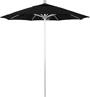 California Umbrella 7.5' Rd. Venture Series Contract Grade Patio Umbrella, Push Open Pin Stop, Silver Finish