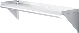 Global Industrial Wall Mount Shelf with 1-1/2" Lip 18 Gauge 430 Stainless Steel 48"W x 12"D