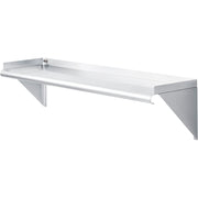 Wall Mount Shelf with 1-1/2" Lip 18 Gauge 430 Stainless Steel 48"W x 12"D by Global Industrial – 430 Stainless Steel, Silver, Model 493628