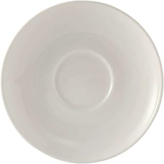 Tuxton China AMU-088 Saucer, 6-1/2"Diameter, Round, Microwave and Dishwasher Safe, Oven Proof, Fully Vitrified, Ceramic, AlumaTux, Modena, Pearl White, Pack of 24