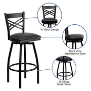 Flash Furniture Black Vinyl Seat/Black Metal Frame / 1 Pack / 1 Barstools