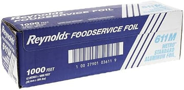Reynolds Wrap Metro Aluminum Foil Roll, Standard Gauge, 12" X 1,000 Ft, Silver
