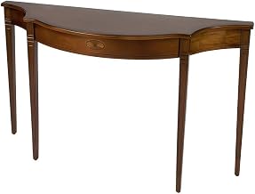Starlight Canyon Home Rubberwood Console Table with Demilune Shape, Distressed-Finish Foyer Entryway Accent Sofa Table for Hallway Hall