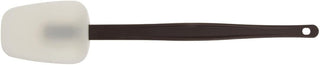 HUBERT Heat Resistant Spoon Spatula White Silicone with Brown Fiberglass Infused Handle - 16 1/2"L x 3"W