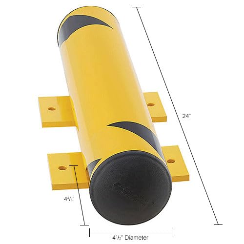 Floor Stop Bollard w/Removable Caps by Global Industrial – Steel, Yellow, Model WB238814
