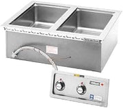 Wells MOD-200 Top-Mount Built-In Electric Food Warmer with Wet/Dry Operation, (2) 12" x 20" Pan Opening & Infinite Controls