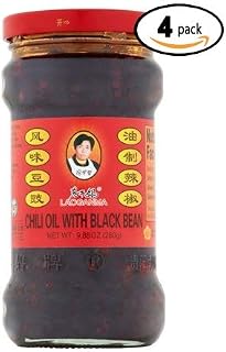 LAO GAN MA Chili Oil With Black Bean, 9.88 oz (Pack Of 4)