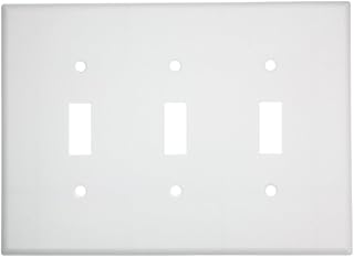 Leviton 3-Gang Toggle Device Switch Wallplate, Midway Size, 80511-W, White