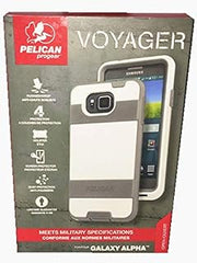 Pelican Progear Voyager Rugged Case with Holster for Samsung Galaxy Alpha - Retail Packaging - White/Gray