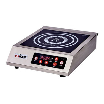 Winware by Commercial Electric Induction Cooker 11" x 11" by Winco – Stainless Steel, Silver, Model EIC-400