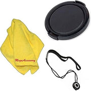 77mm Universal Snap-On Lens Cap for Nikon 24mm f/1.4G ED AF-S RF SWM Prime Wide-Angle Nikkor Lens + Cap Keeper + Microfiber Cleaning Cloth + LCD Screen Protectors