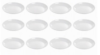 ® Shallow White Melamine Bowl - 18" L x 11" W x 1 1/2" H by HUBERT – 12 Pack, 55.0 ounces, White, Model 180710