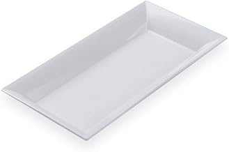 American Metalcraft MEL23 Endurance Platter, 18" L x 8-1/4"W, White Rectangular Melamine Platter (Case of 12)