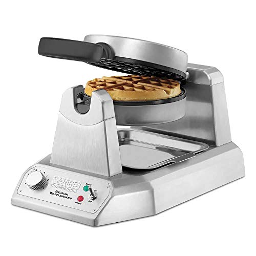 Waring Single Belgian Waffle Maker | 120V, 1200W / 12.5 x 17.88 x 10.5 inches / Silver Waffle Irons