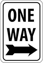 NMC Traffic Sign, One Way With Right Arrow, 24" X 18", White/Black, TM116J