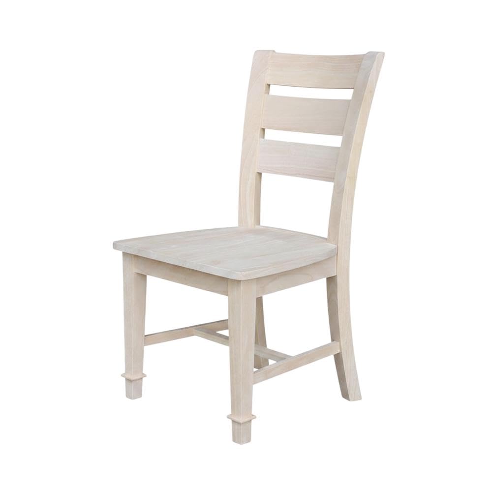 Solid Wood Dining Chair Unfinished Hardwood by Furnifact – Wood, Unfinished, Pack of 2